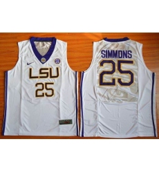 LSU Tigers #25 Ben Simmons White Basketball Stitched NCAA Jersey