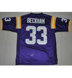 LSU Tigers #33 Odell Beckham Purple Embroidered NCAA Jersey