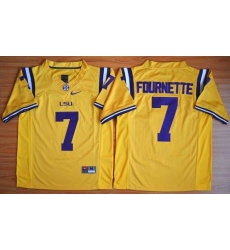 LSU Tigers #7 Leonard Fournette Gold Limited Stitched NCAA Jersey