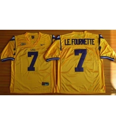 LSU Tigers #7 Leonard Fournette Gold Stitched NCAA Jersey