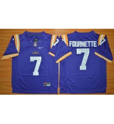 LSU Tigers #7 Leonard Fournette Purple Limited Stitched NCAA Jersey