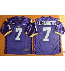 LSU Tigers #7 Leonard Fournette Purple Stitched NCAA Jersey