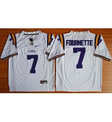 LSU Tigers #7 Leonard Fournette White Limited Stitched NCAA Jersey