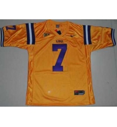 LSU Tigers #7 Tyrann Mathieu Gold Embroidered NCAA Jersey