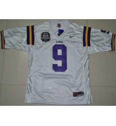 LSU Tigers #9 Jordan Jefferson 2012 BCS Championship Patch Embroidered NCAA Jersey