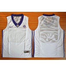 LSU Tigers Blank White Basketball Stitched NCAA Jersey