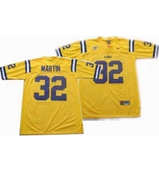 NCAA LSU Tigers 32 martin yellow jerseys