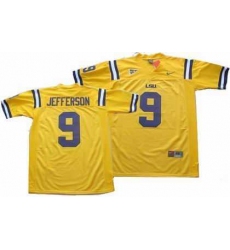 NCAA LSU Tigers 9 jefferson yellow jerseys