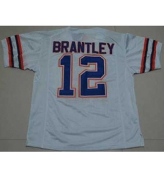 Gators #12 John Brantley White Embroidered NCAA Jersey