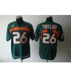 Hurricanes #26 Sean Taylor Green Embroidered NCAA Jerseys