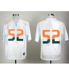 NCAA Miami Hurricanes 52 Ray Lewis White Pro Combat College Football Jersey