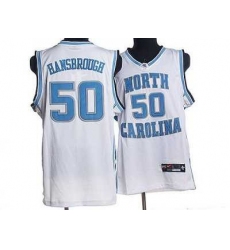 North Carolina #50 Tyler Hansbrough White Embroidered NCAA Jersey