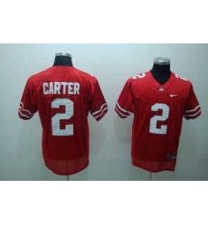 Buckeyes #2 Cris Carter Red Embroidered NCAA Jersey