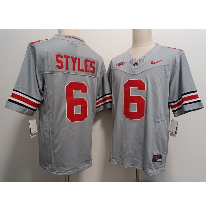 Men's Ohio State Buckeyes #6 Sonny Styles Grey FUSE College Football Jersey