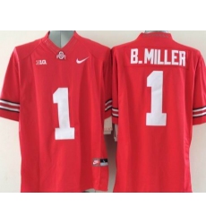 Ohio State Buckeyes #1 Braxton Miller Red Limited Stitched NCAA Jersey