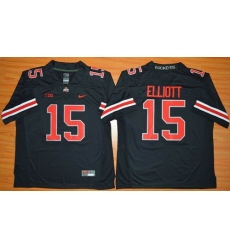 Ohio State Buckeyes #15 Ezekiel Elliott Black(Red No.) Limited Stitched NCAA Jersey