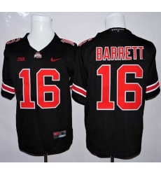 Ohio State Buckeyes #16 J. T. Barrett Black(Orange No.) Limited Stitched NCAA Jersey