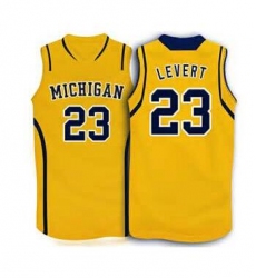 Michigan Wolverines #23 Caris Levert Basketball yellow Jersey