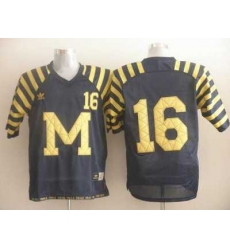 Wolverines #16 Denard Robinson Blue Under The Lights Embroidered NCAA Jerseys