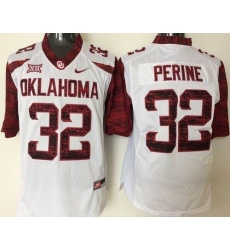 Men Oklahoma Sooners #32 Samaje Perine White New XII Stitched NCAA Jersey