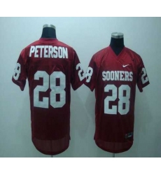 NCAA Oklahoma Sooners 28# PETERSON red Jerseys