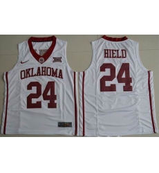 Oklahoma Sooners #24 Buddy Hield White Basketball New XII Stitched NCAA Jersey