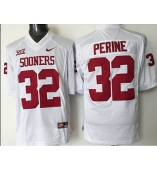 Oklahoma Sooners #32 Samaje Perine White XII Stitched NCAA Jersey