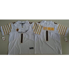 Oregon Ducks #1 Mighty Oregon White Webfoots 100th Rose Bowl Game Elite Stitched NCAA Jersey