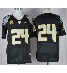 Oregon Ducks #24 Thomas Tyner Black Elite PAC-12 Patch Stitched NCAA Jersey