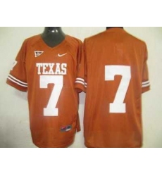 Longhorns #7 Orange Embroidered NCAA Jersey