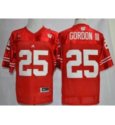 Wisconsin Badgers #25 Melvin Gordon III Red Big Ten Stitched NCAA Jersey