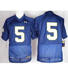 Fighting Irish #5 Everett Golson Navy Blue Shamrock Series Stitched NCAA Jersey