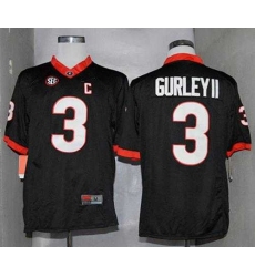 Georgia Bulldogs #3 Todd Gurley II Black Limited SEC Patch Stitched NCAA Jersey