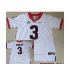 Georgia Bulldogs 3 Todd Gurley White 2012 SEC Patch College NCAA Jerseys