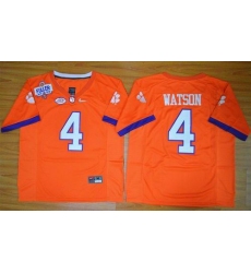 Clemson Tigers #4 Deshaun Watson Orange 2016 National Championship Stitched NCAA Jersey