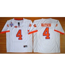 Clemson Tigers #4 Deshaun Watson White 2016 National Championship Stitched NCAA Jersey