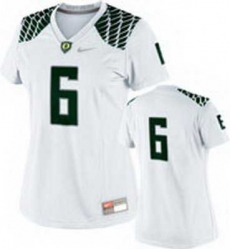 NEW Women Oregon Ducks white #6 NCAA Jerseys