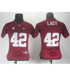 Women Alabama Crimson Tide 42 Eddie Lacy Red College Football NCAA Jersey