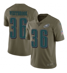 Men's Nike Philadelphia Eagles #36 Brian Westbrook Limited Olive 2017 Salute to Service NFL Jersey