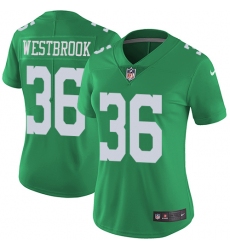 Women's Nike Philadelphia Eagles #36 Brian Westbrook Limited Green Rush Vapor Untouchable NFL Jersey