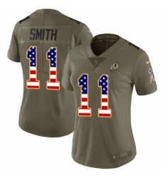 Women's Nike Washington Redskins #11 Alex Smith Limited Olive/USA Flag 2017 Salute to Service NFL Jersey