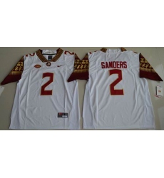 Florida State Seminoles #2 Deion Sanders White Limited Stitched NCAA Limited Jersey