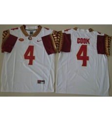 Florida State Seminoles #4 Dalvin Cook White Stitched NCAA Jersey