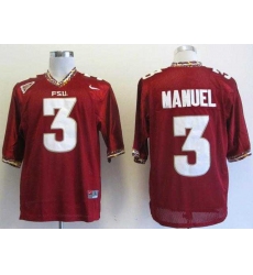 NEW Florida State Seminoles E.J Manuel 3 Red College Football Authentic Jerseys