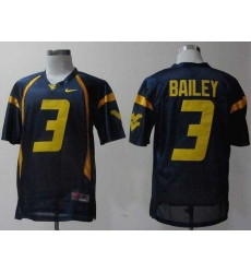 NEW West Virginia Mountaineers Stedman Bailey 3 Blue College Football Jerseys