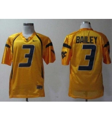 NEW West Virginia Mountaineers Stedman Bailey 3 Golden College Football Jerseys