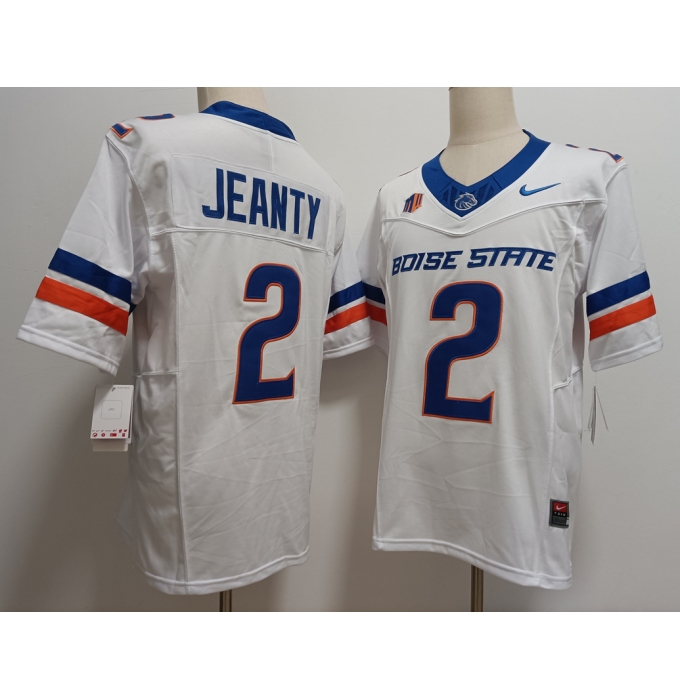 Men's Boise State Broncos #2 Ashton Jeanty White 2024 F.U.S.E. Vapor Limited Stitched Football Jersey