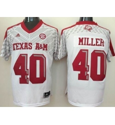 Texas A&M Aggies #40 Von Miller White SEC Patch Stitched NCAA Jersey