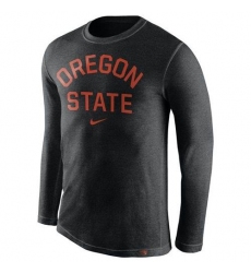 Oregon State Beavers Nike Conviction Long Sleeves Tri-Blend T-Shirt Heather Blue