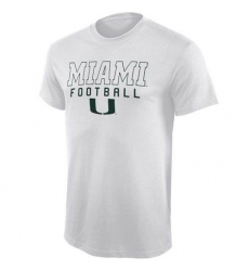 Miami Hurricanes Frame Football T-Shirt White